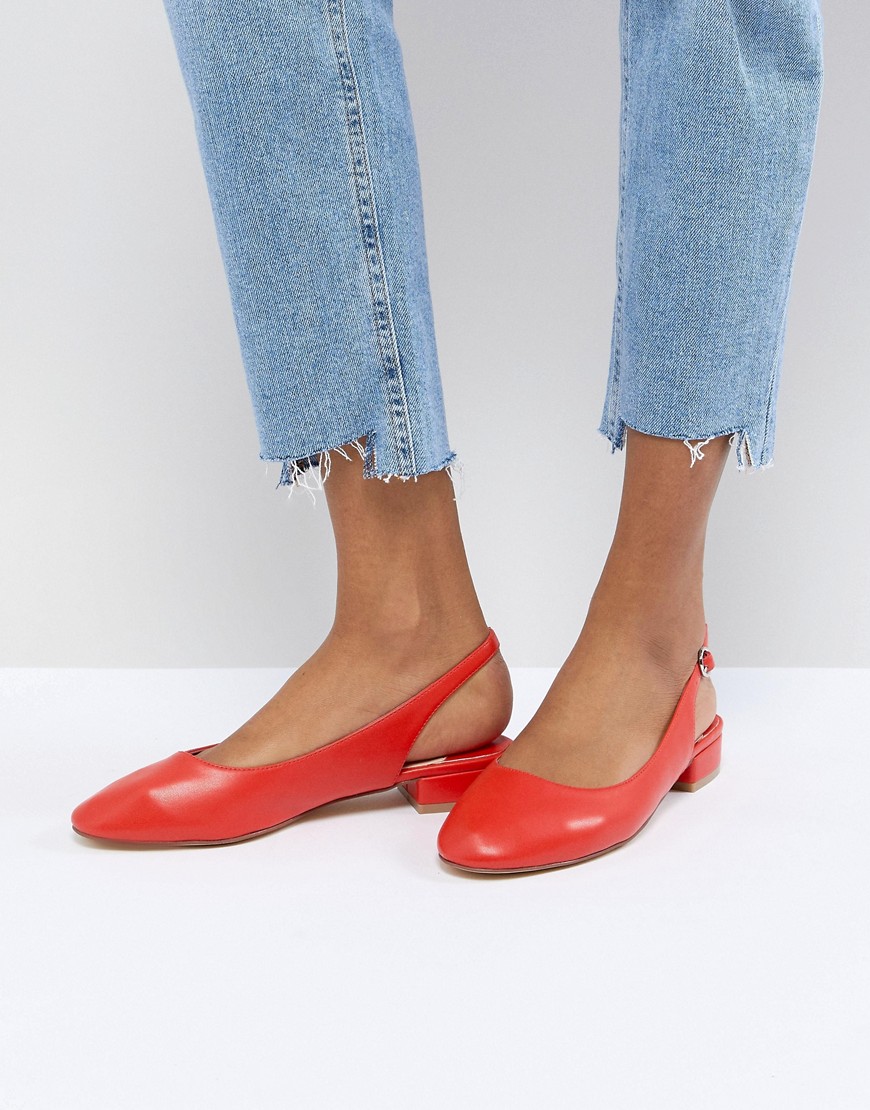 Faith Amelia Red Sling Back Ballet Shoes