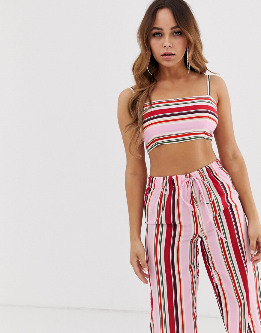 South Beach Stripe Crop Top and Cullote Co-Ord Set