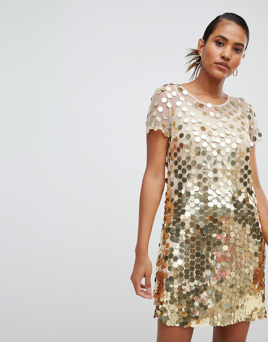 French Connection Disc Sequin Mini Dress