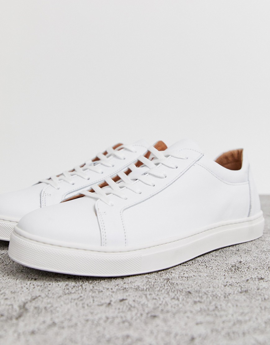 Selected Homme premium leather trainer in white