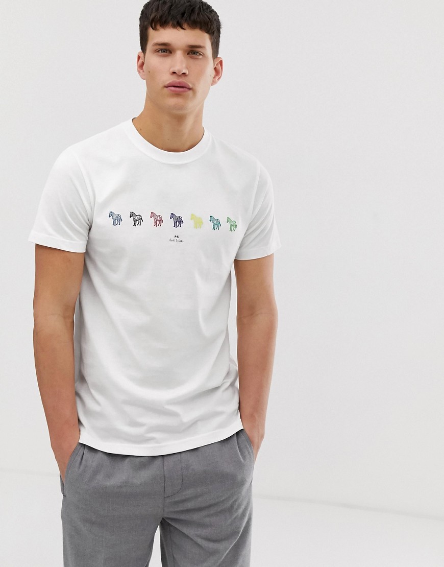 PS Paul Smith mini zebra slim fit t-shirt in white