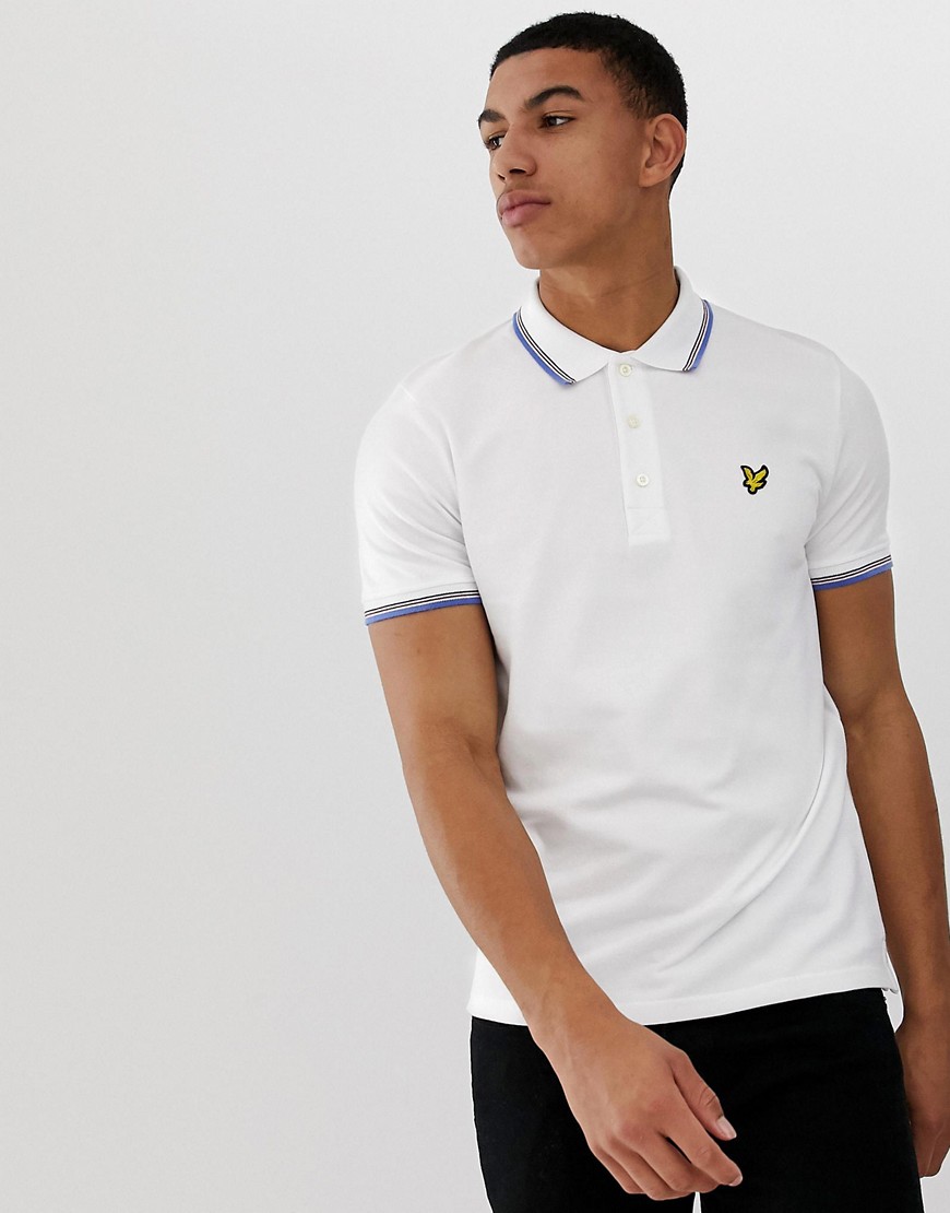 Lyle & Scott tipped polo in white