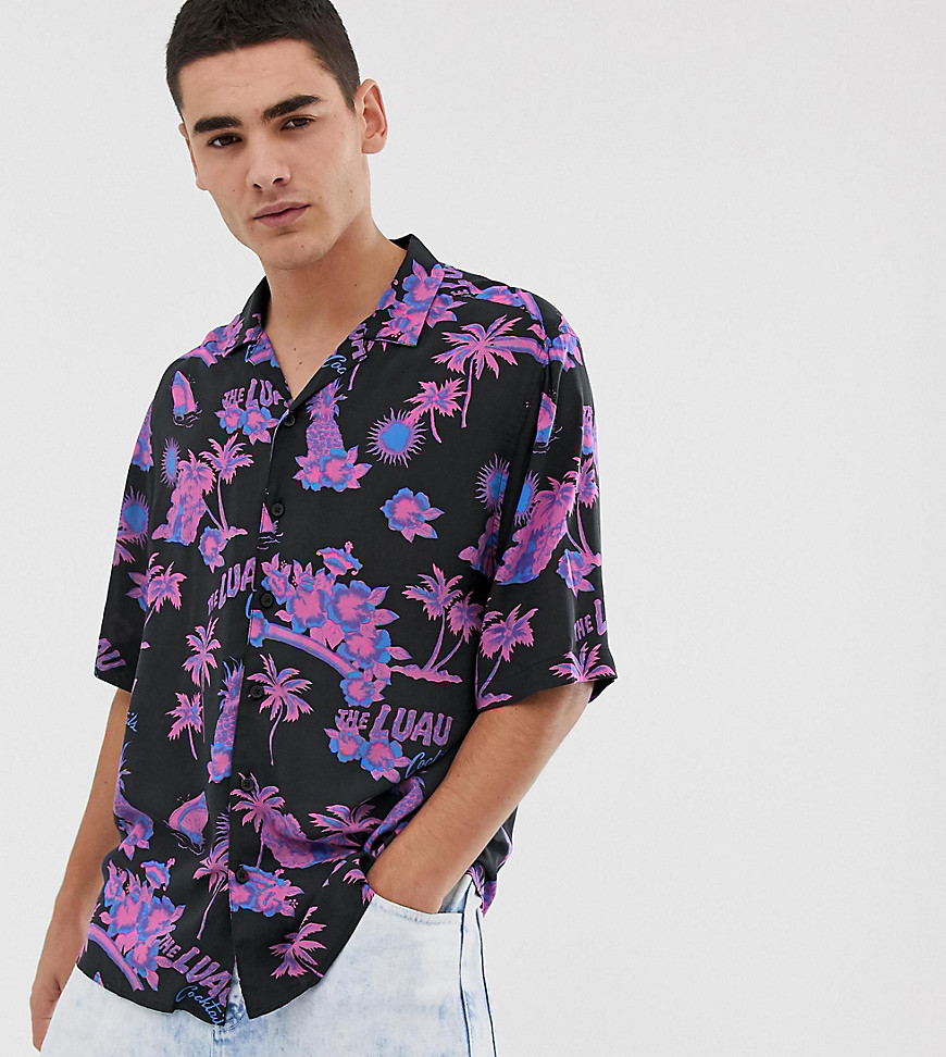 COLLUSION oversized hawaiian print shirt