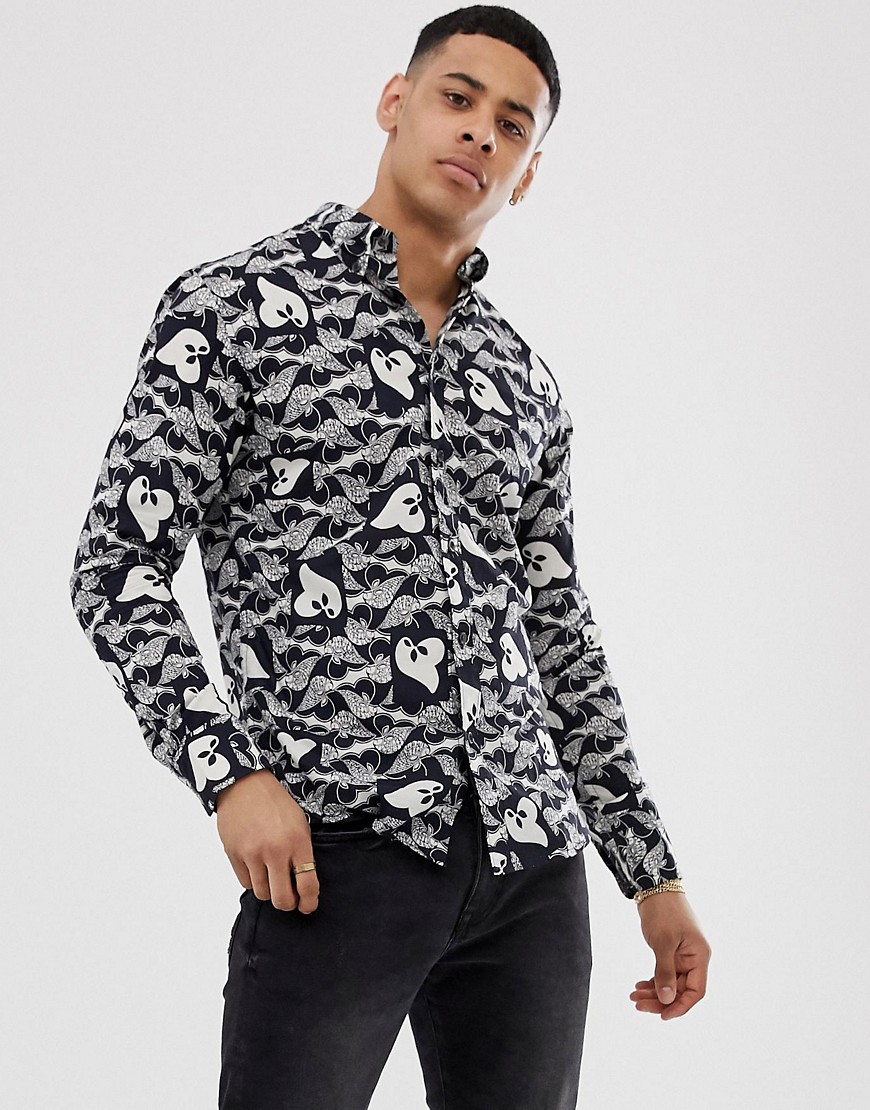 Selected Homme slim shirt with all over print