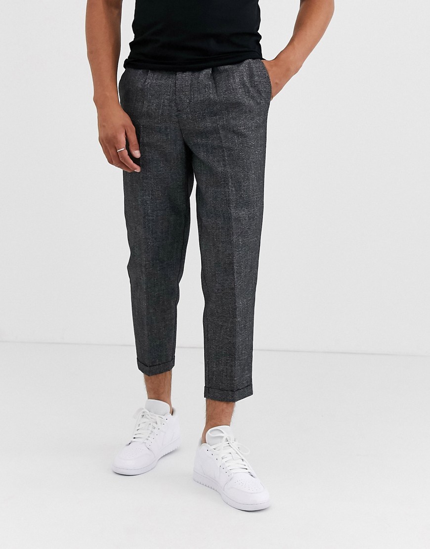New Look pleat front smart trousers in grey