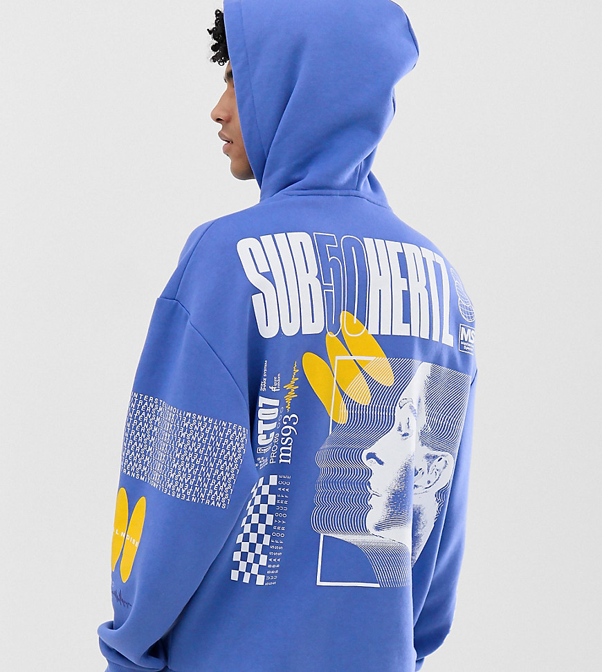 Crooked Tongues oversized hoodie with photographic sub 50 print