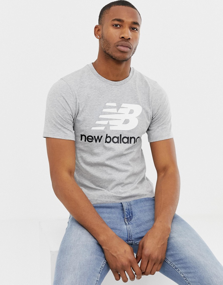 New Balance logo t-shirt in grey MT83530_AG