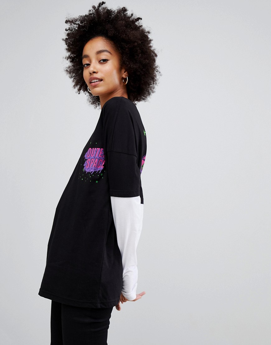 Chorus Long Sleeved Skate T-Shirt with Spaceship Foil Print