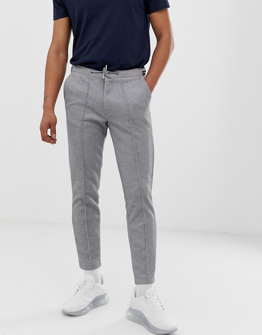 River Island smart joggers with striped waistband in grey