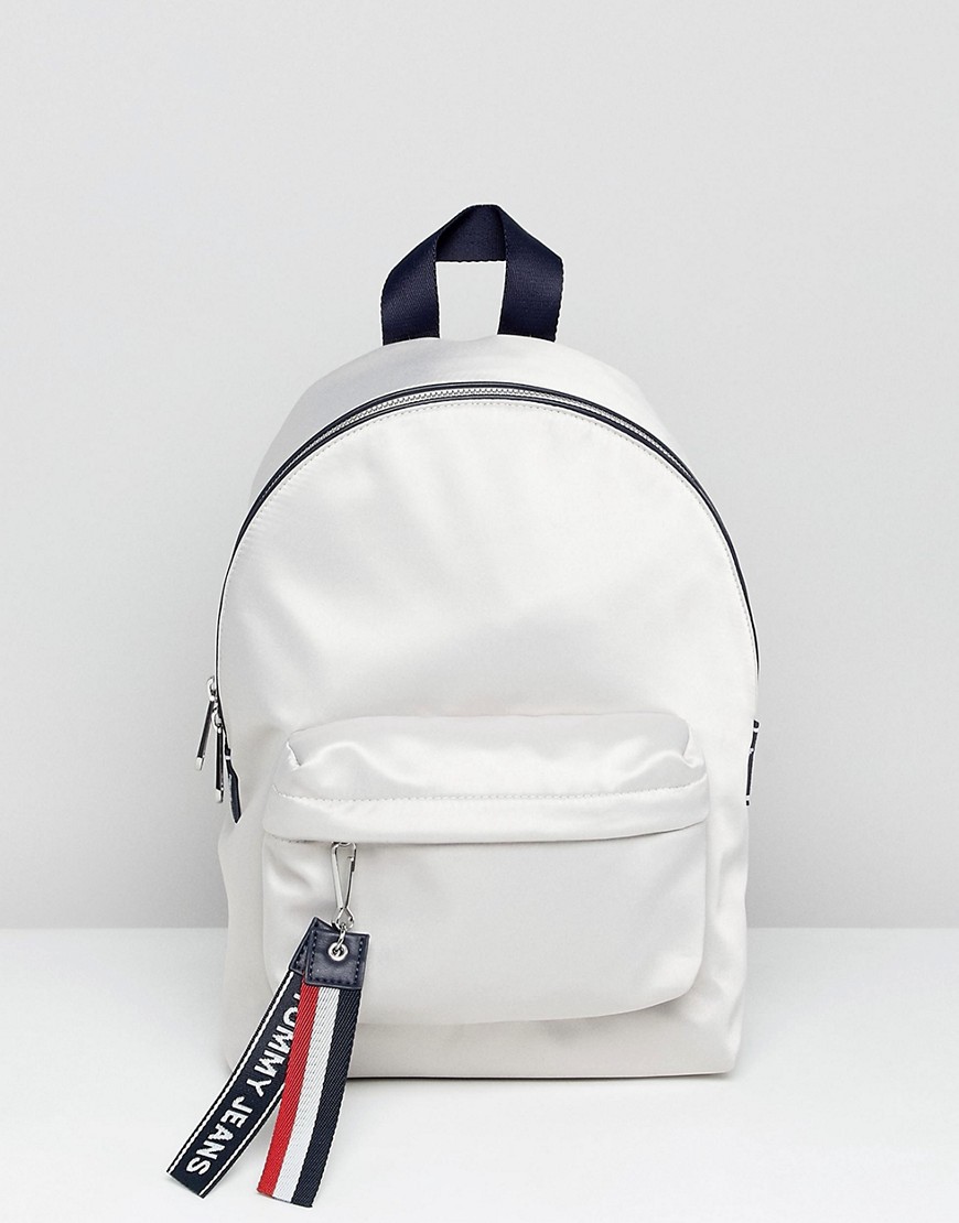 Tommy Jeans Backpack With Logo Tape Straps - Grey