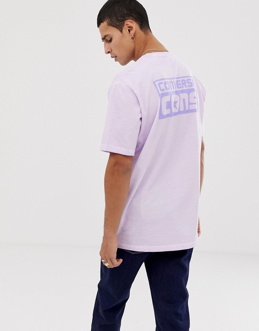 Converse Cons Washed T-Shirt With Back Print In Purple 10005701-A02