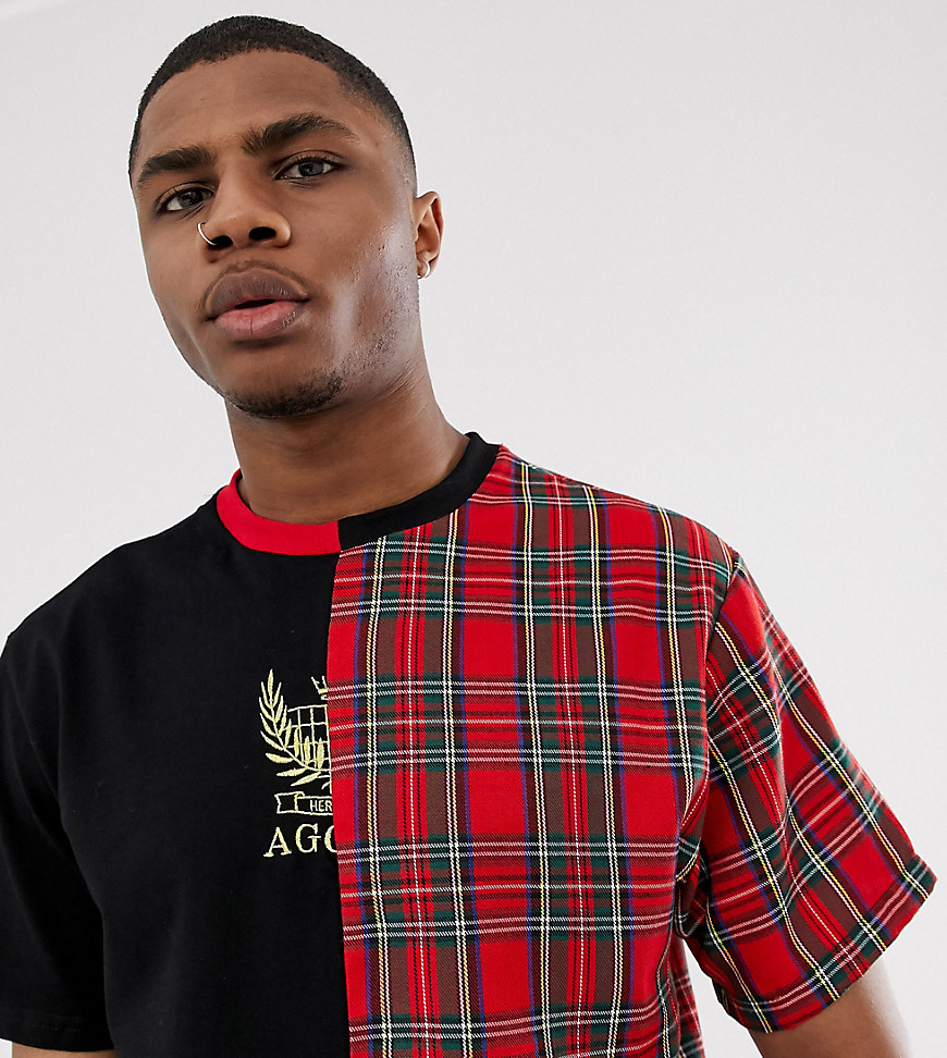Agora oversized t-shirt with check panel