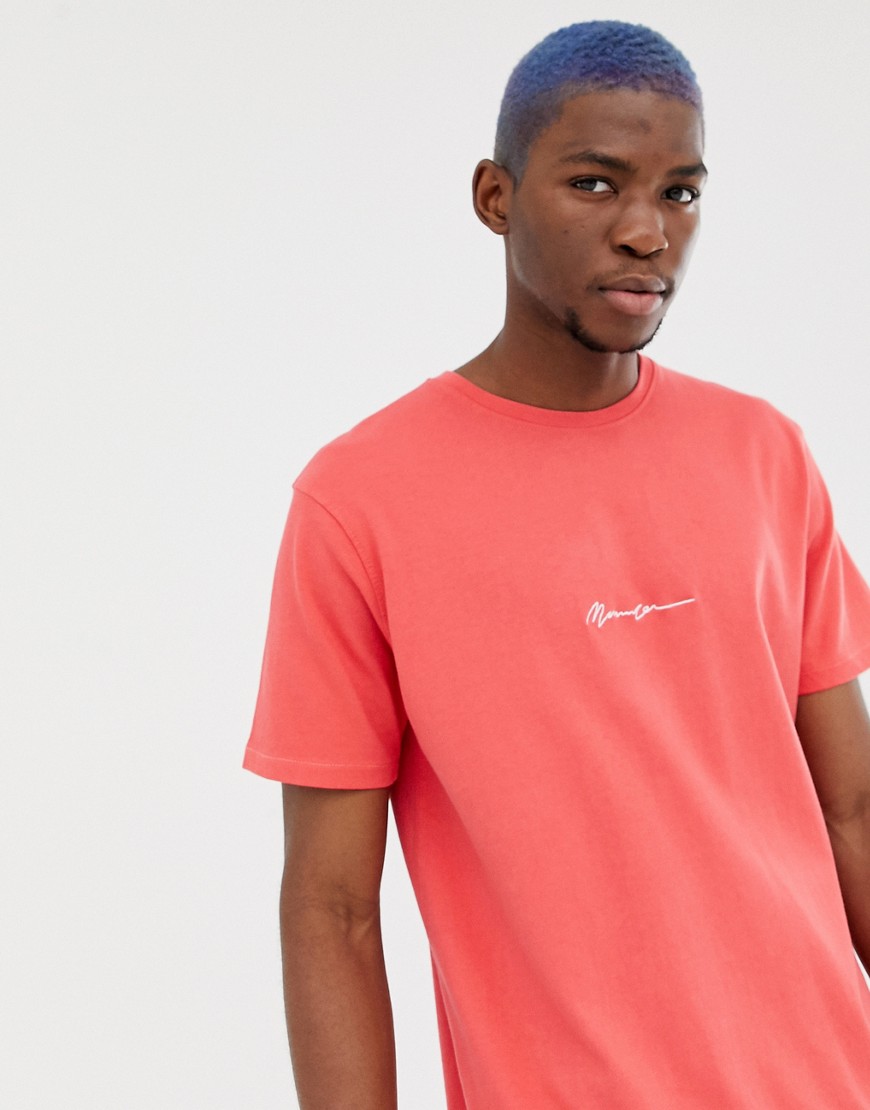 Mennace oversized t-shirt in red with script logo
