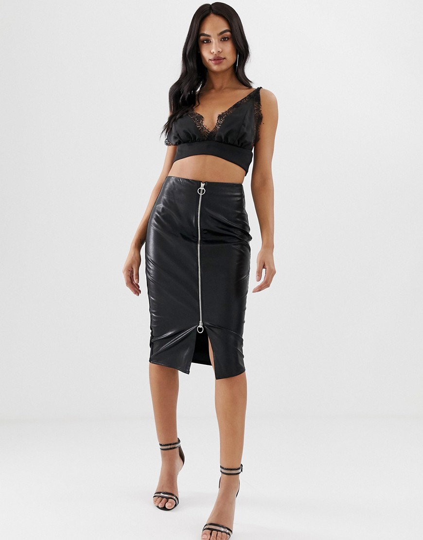 Lipsy faux leather pencil skirt