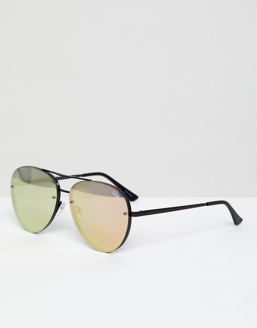Черные солнцезащитные очки-авиаторы Quay Australia Cool Innit - Черный 