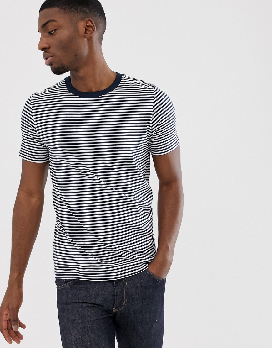 Selected Homme 'The Perfect Tee' pima cotton striped t-shirt in navy