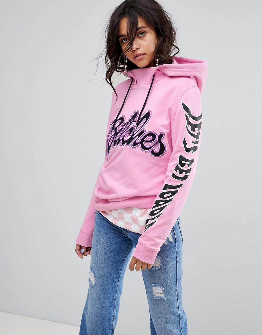 House of Holland Let's Get Loaded Hoodie - Baby pink