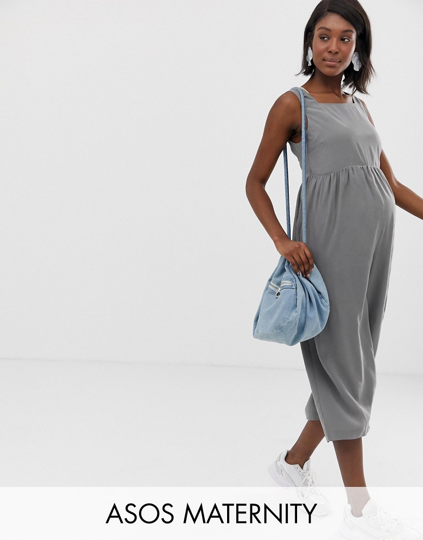 ASOS DESIGN Maternity minimal jumpsuit with ruched waist
