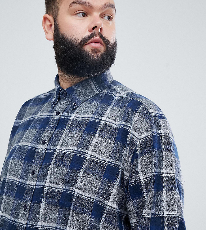 North 56.4 Plus brushed checked shirt in blue