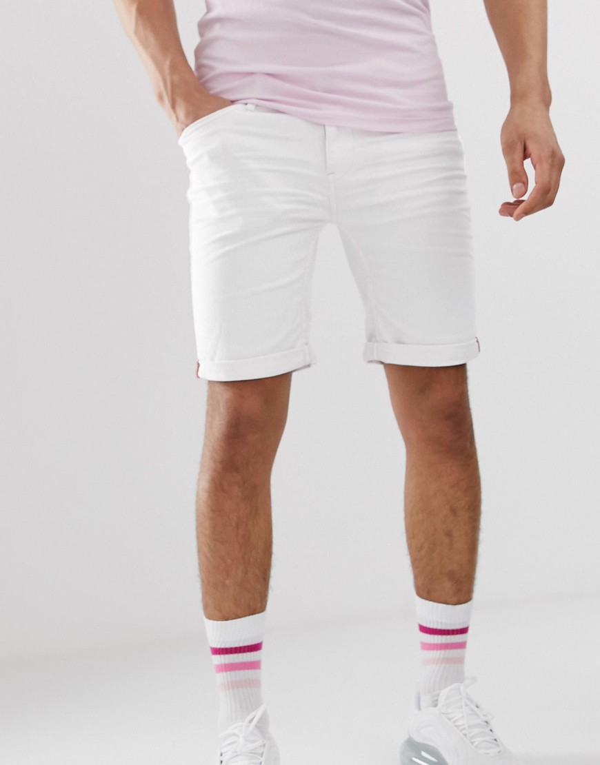 Blend skinny fit denim shorts in white