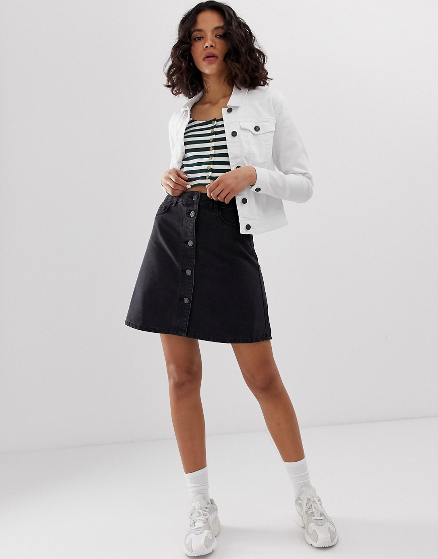 Noisy May button front denim skirt