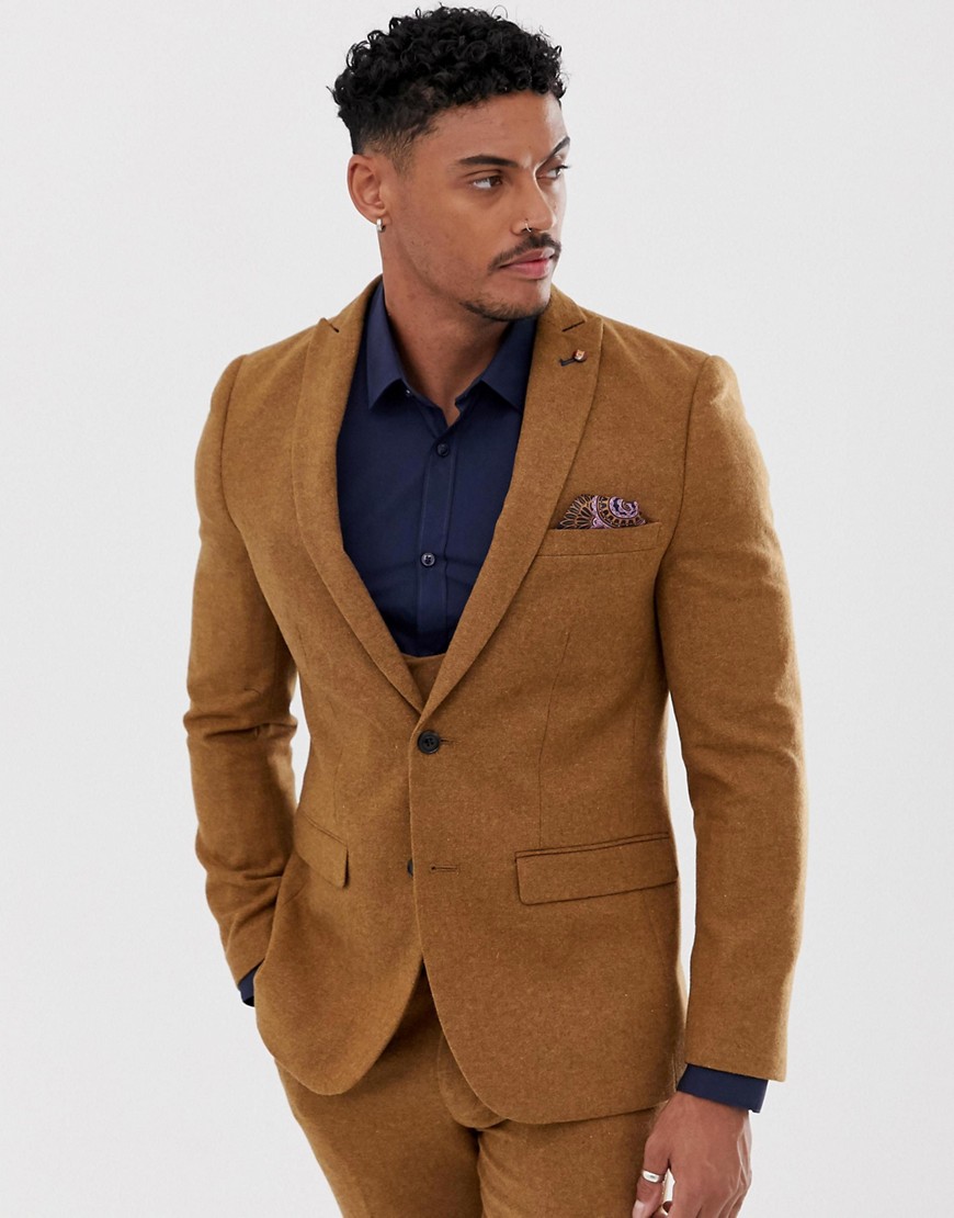Harry Brown slim fit 50% wool tweed suit jacket