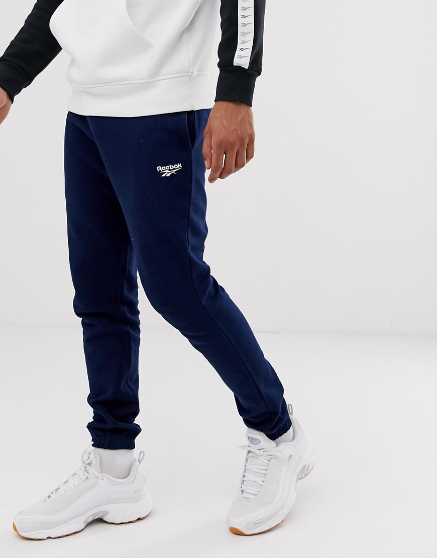 Reebok joggers in navy with small logo