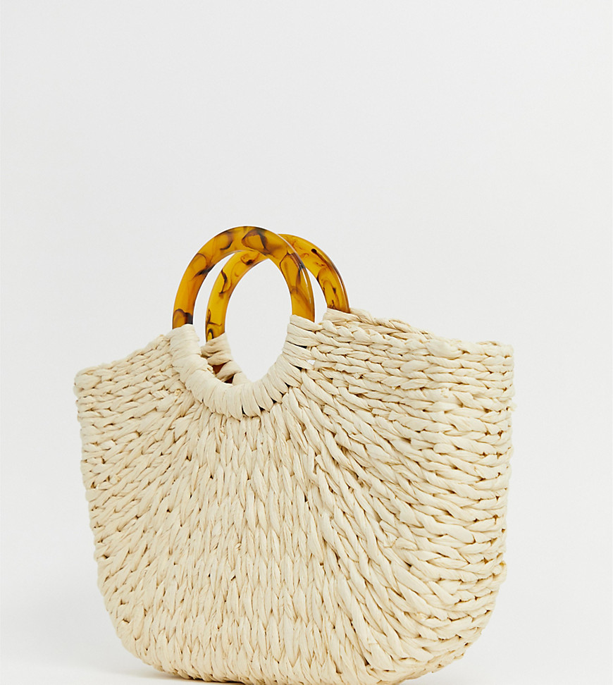 Pimkie bag with natural effect handle in beige
