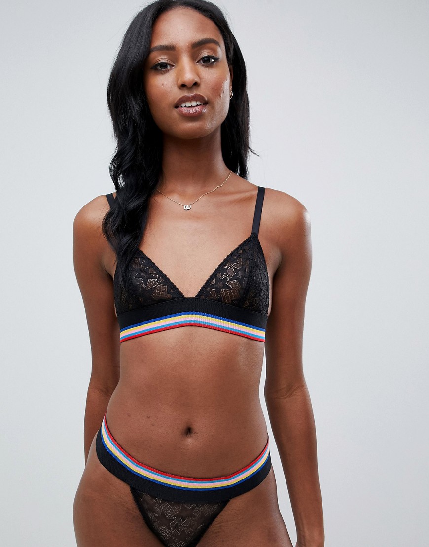 ASOS DESIGN star lace triangle with elastic band trim