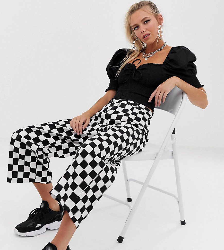 Reclaimed Vintage inspired trouser in mono check