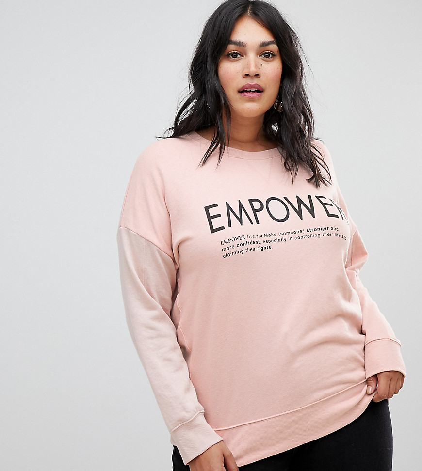 New Look Curve Empower Definition Sweat - Pink