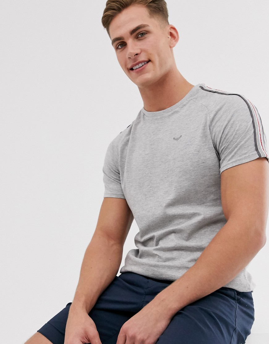Threadbare panel t-shirt with taping in grey