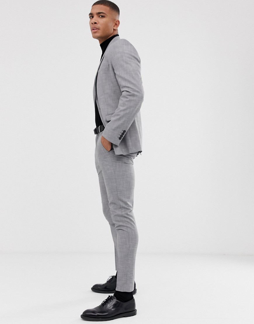 Selected Homme skinny suit trouser in grey