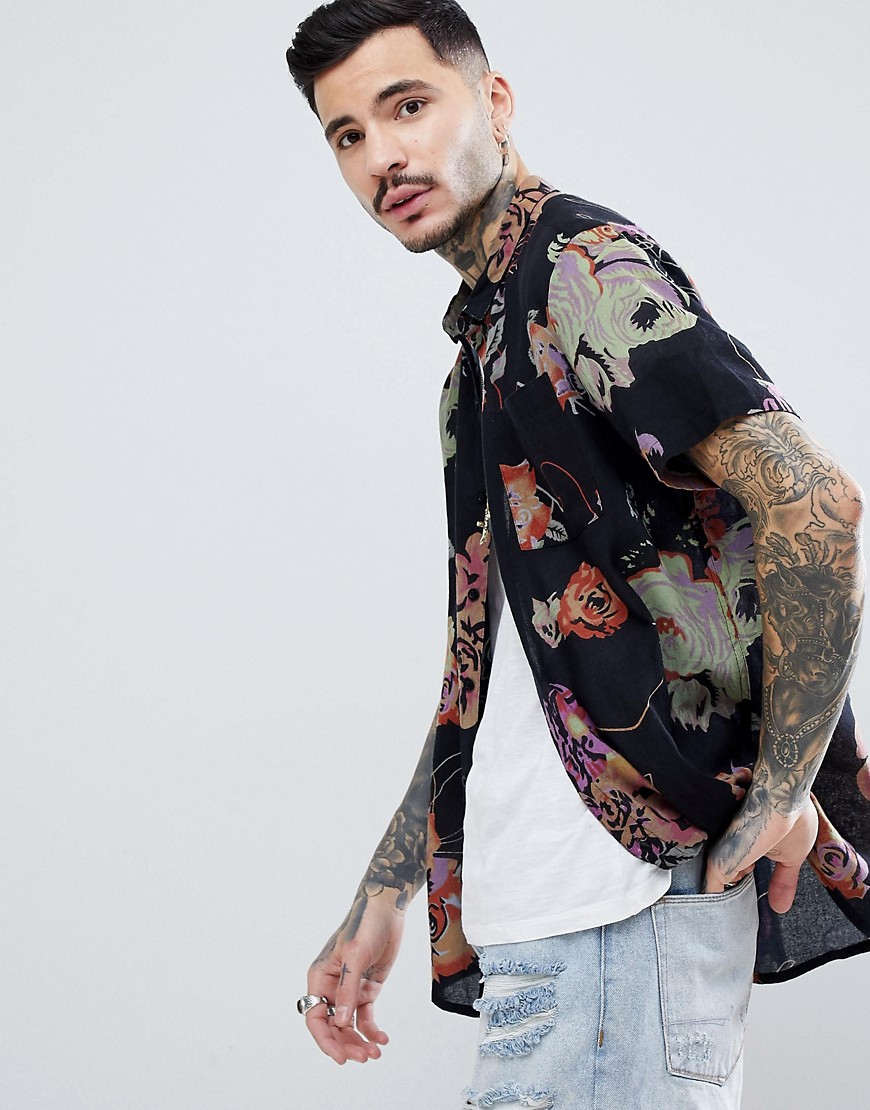 Rollas Bon Floral Printed Shirt - Hothouse flowers