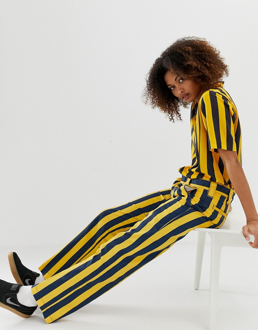 Dickies straight leg trousers in bold stripe co-ord