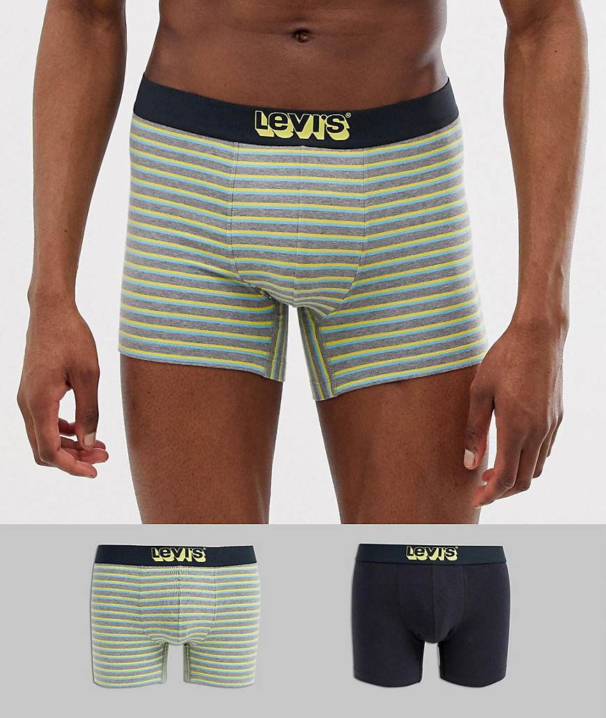Levi's 2 pack vintage stripe trunks in yellow