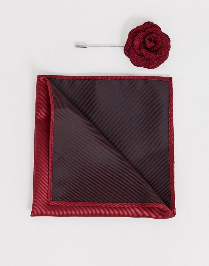 Gianni Feraud plain floral lapel pin with pocket square