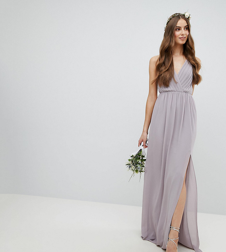 TFNC Tall Pleated Maxi Bridesmaid Dress With Back Detail