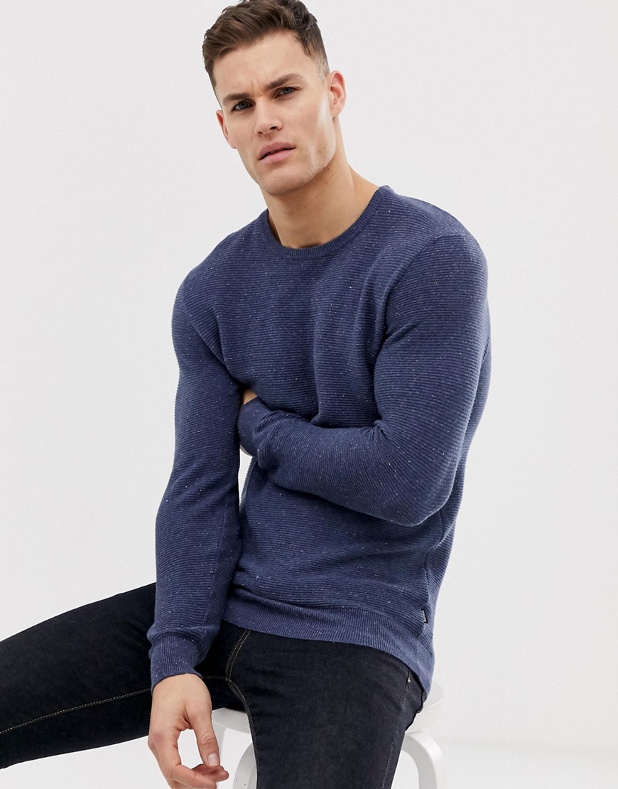 Barbour Galley recycled cotton crew neck knitted jumper in navy
