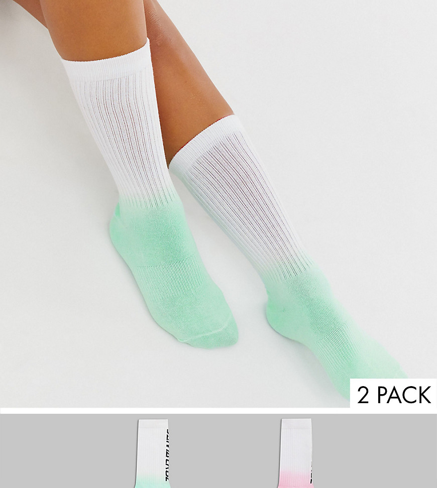 Santa Cruz Strip Fade 2-pack socks in blue/pink