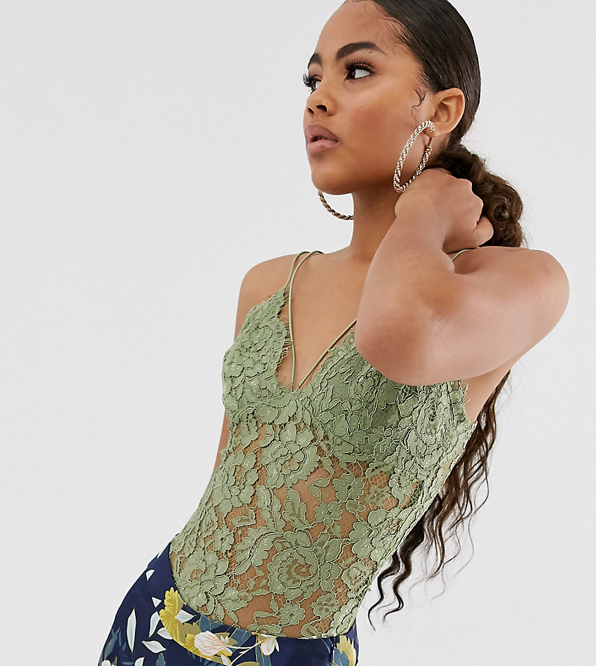 Missguided Tall lace body in khaki