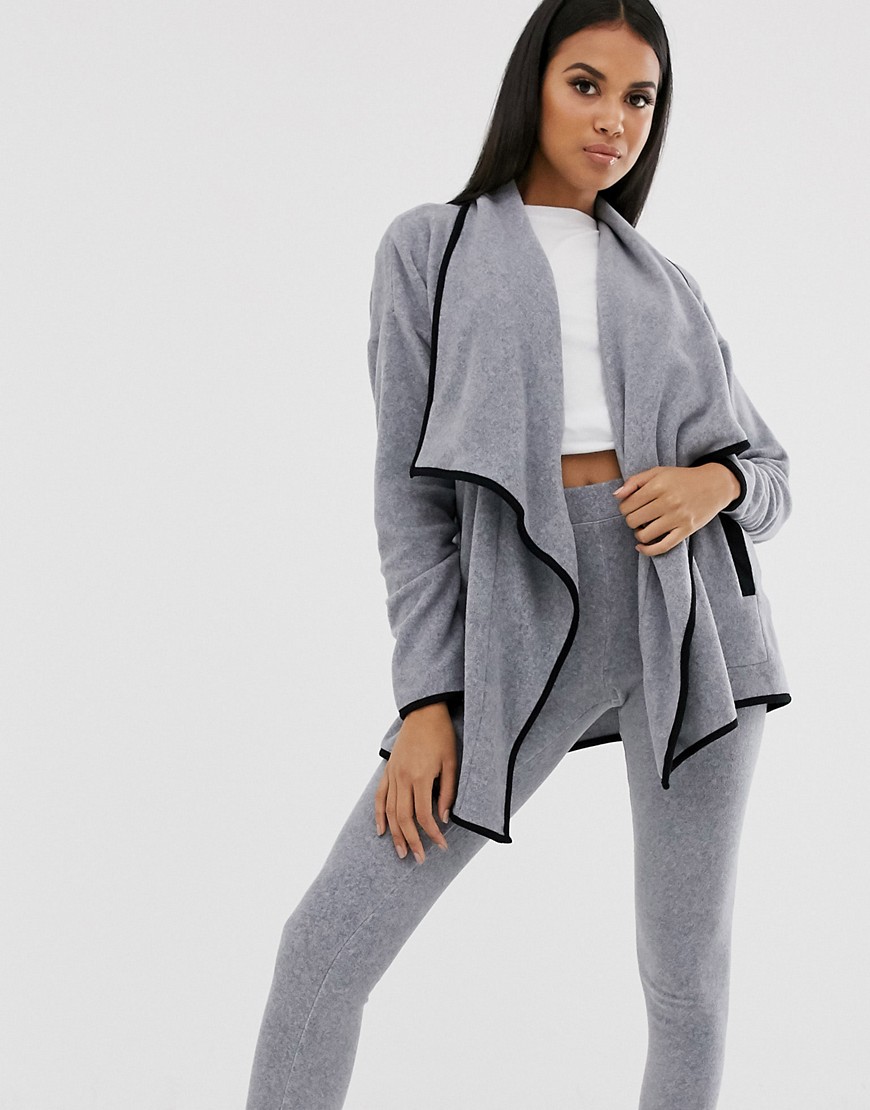 DKNY long sleeve cozy legging lounge wear set in grey
