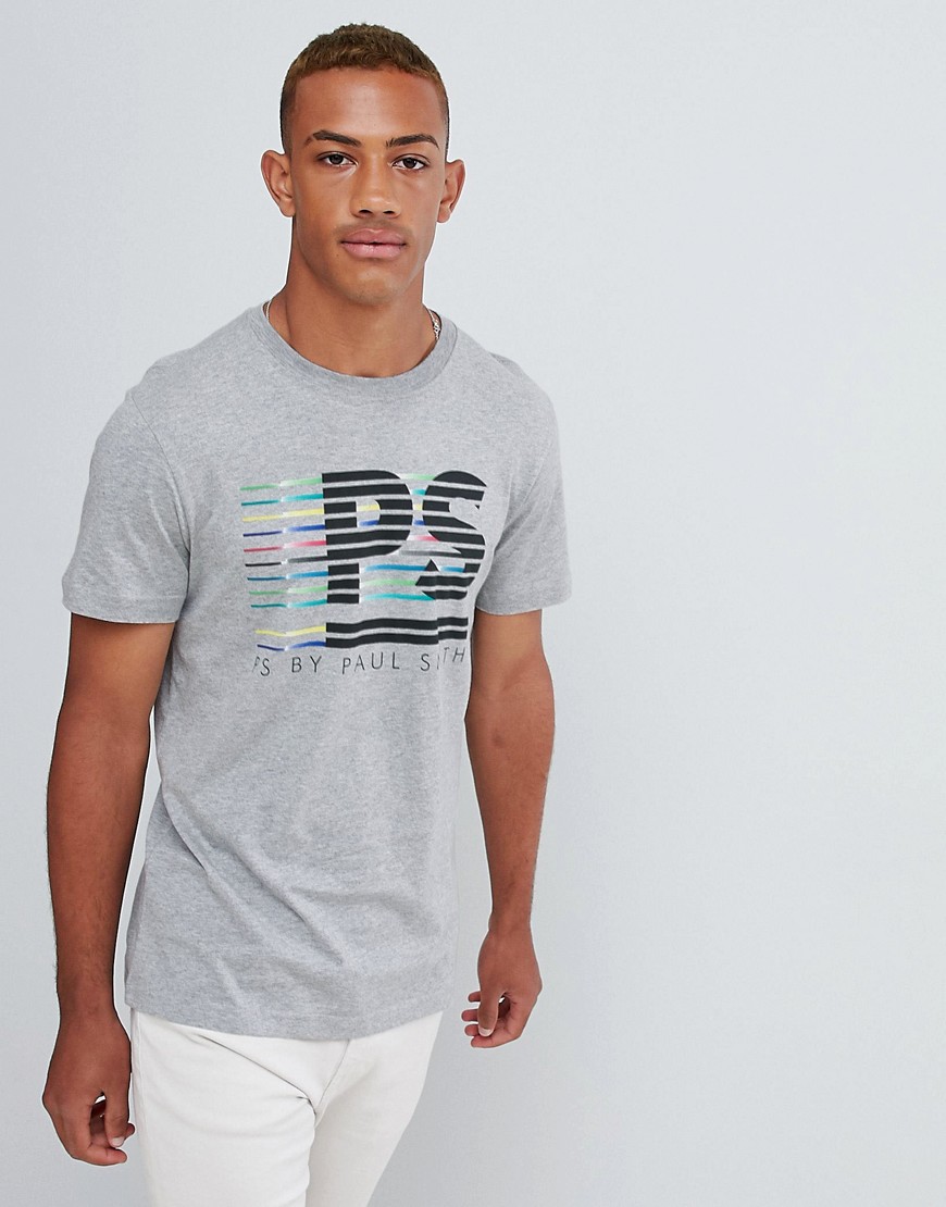 PS Paul Smith slim fit large PS logo tshirt in grey