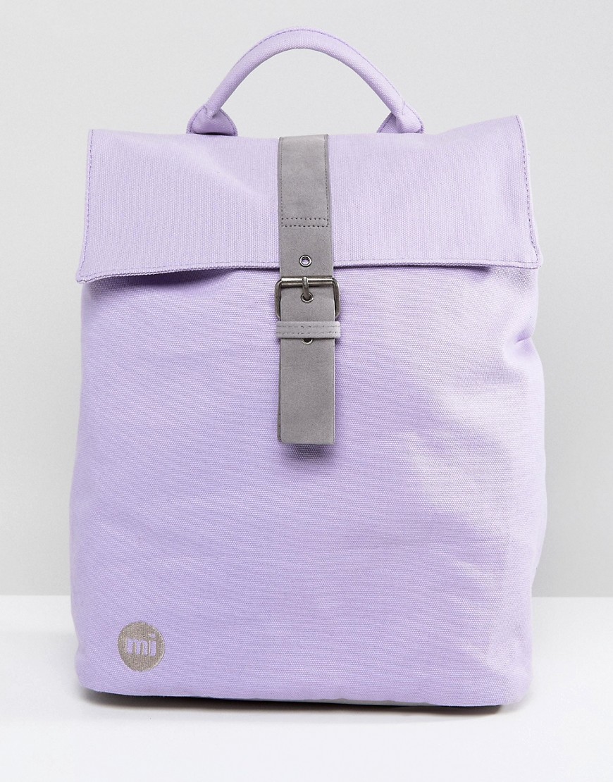 Mi-Pac Canvas Fold Top Backpack in Lilac