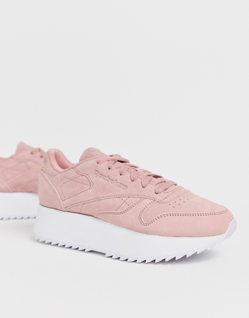 Reebok Classic Leather Double Trainers in Smokey Rose