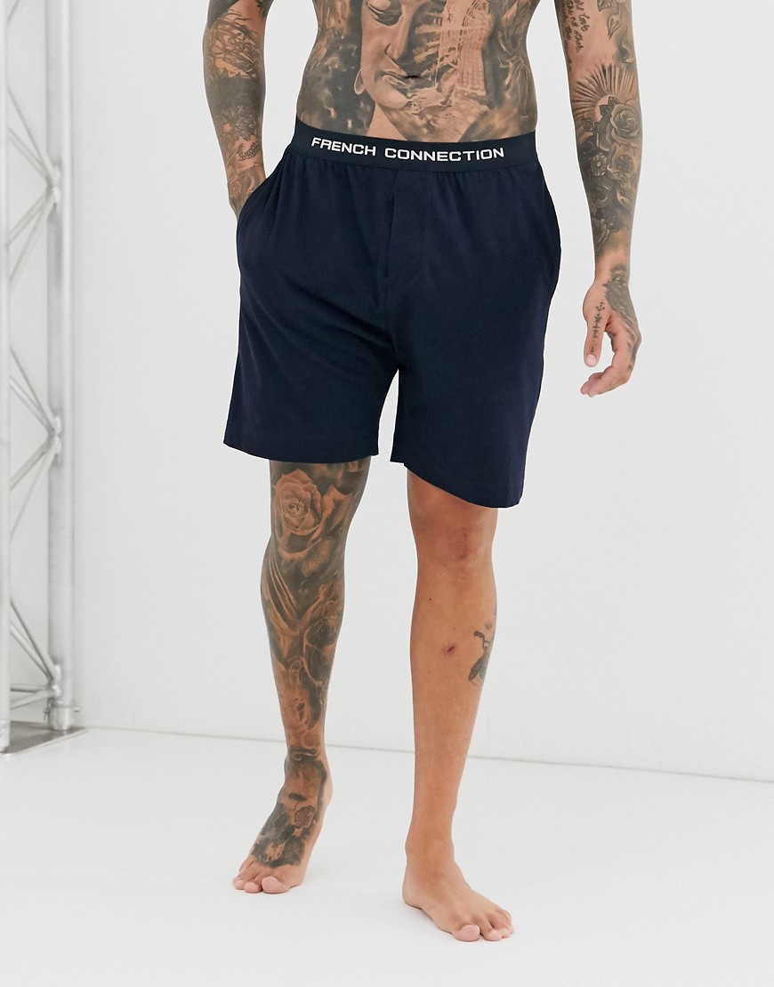 French Connection logo waistband jersey shorts