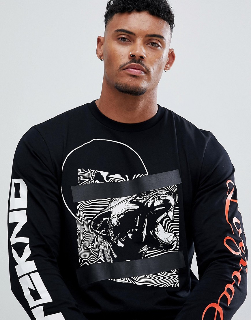 Diesel T-just-ls-wc Panther Long Sleeve T-shirt - Black