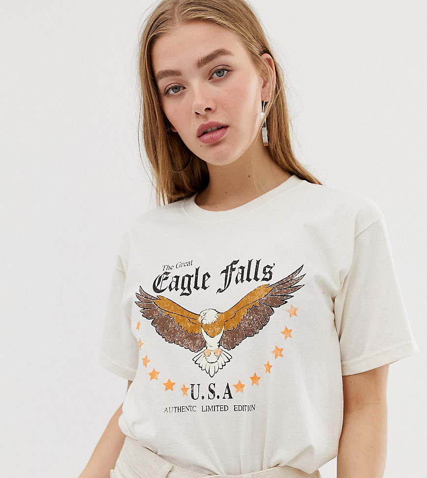 Daisy Street relaxed t-shirt with vintage eagle falls graphic