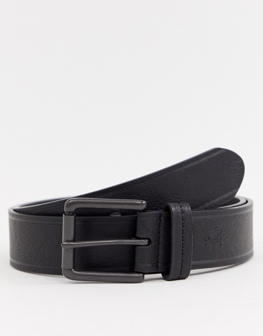 Original Penguin contrast stitch belt in black - Black
