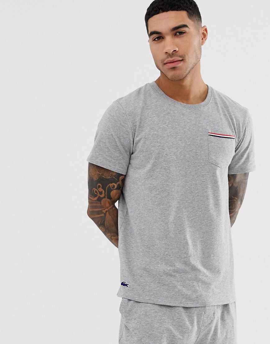 Lacoste chest pocket t-shirt in grey